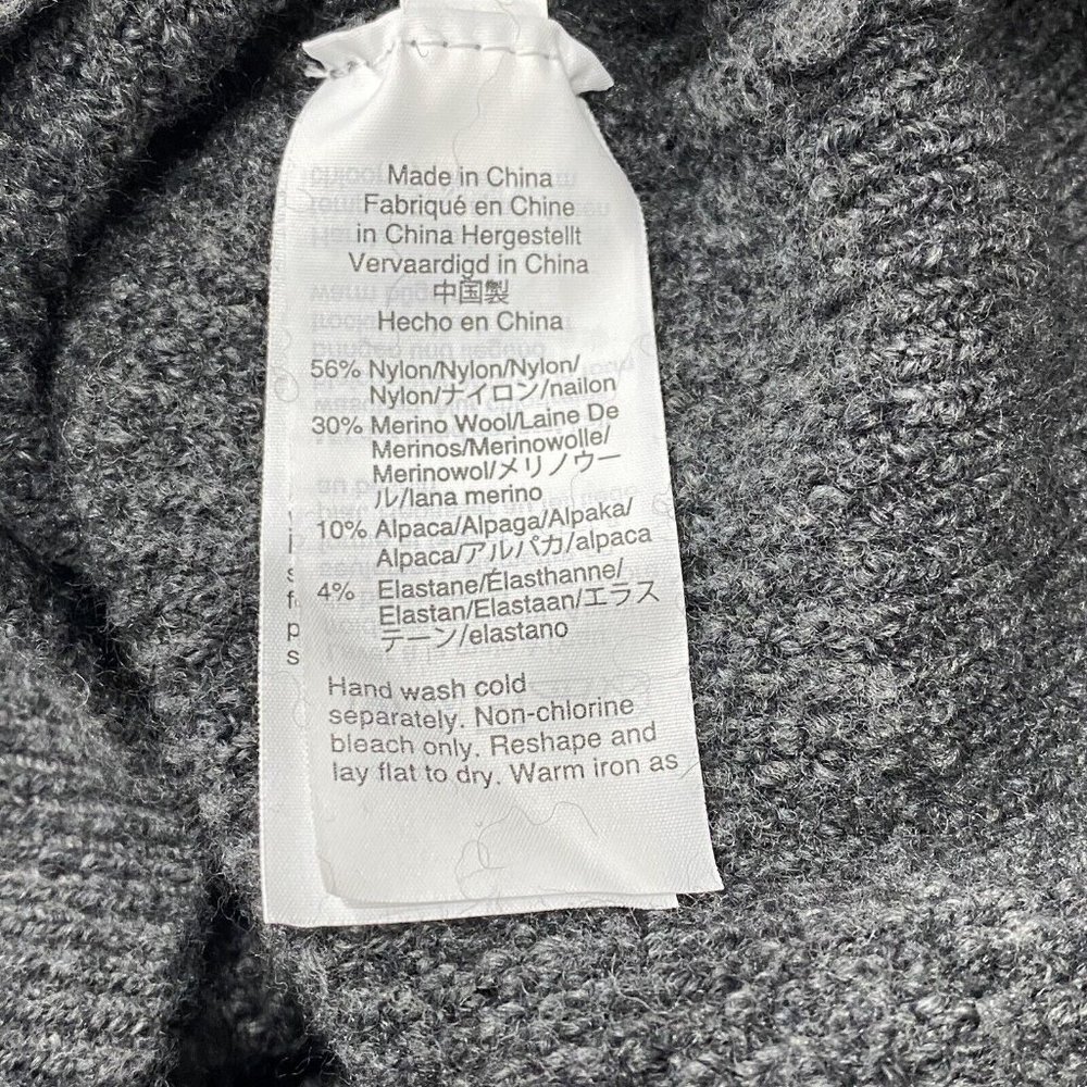 Point Sur J.Crew Gray Sweater Waffled Knit Button-Back Nylon Wool Alpaca Size XS - Picture 6 of 6